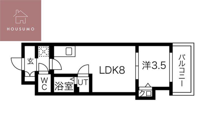 MV.MS大阪新加美(1LDK/8階)の間取り写真