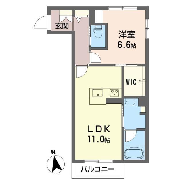 シンシアコート B(1LDK/1階)の間取り写真