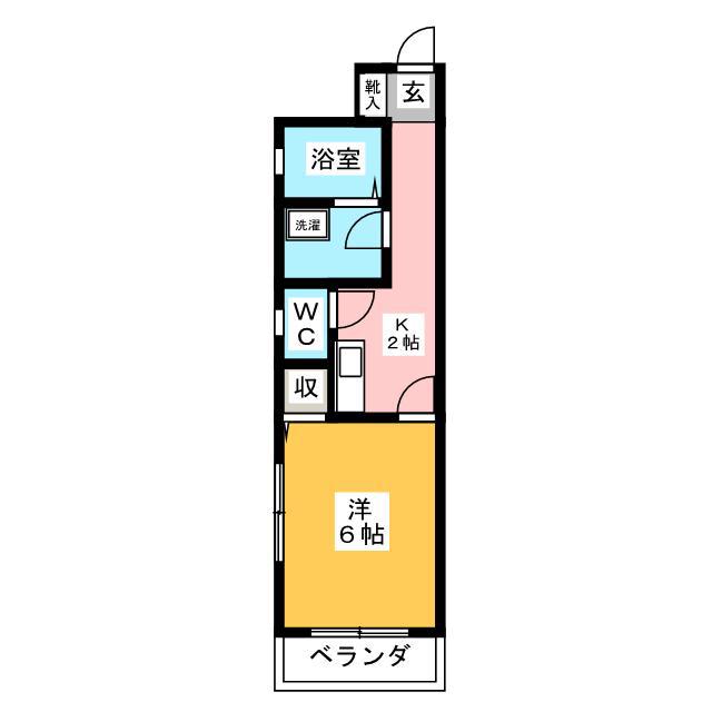 MKビューテラス(1K/3階)の間取り写真