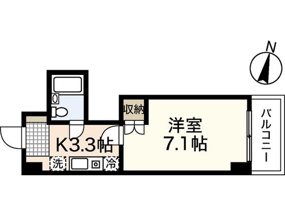 アメニティハイム(1K/2階)の間取り写真