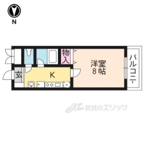 珠光ビル四条大宮(1K/1階)の間取り写真