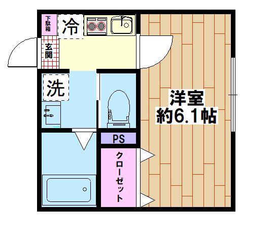 SORA(1K/1階)の間取り写真