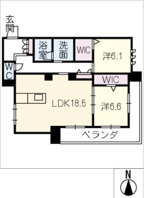 プレシャスレジデンス丸の内(2LDK/2階)の間取り写真