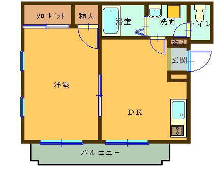 コナビック佐鳴台(1DK/1階)の間取り写真