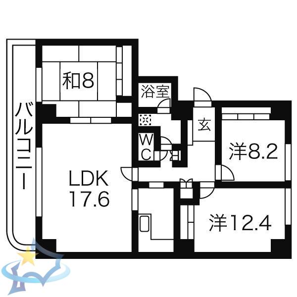 ビッグウイン915(3LDK/3階)の間取り写真