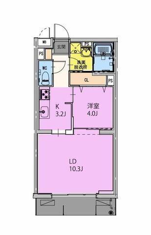 GRAND NINE南宮崎(1LDK/1階)の間取り写真