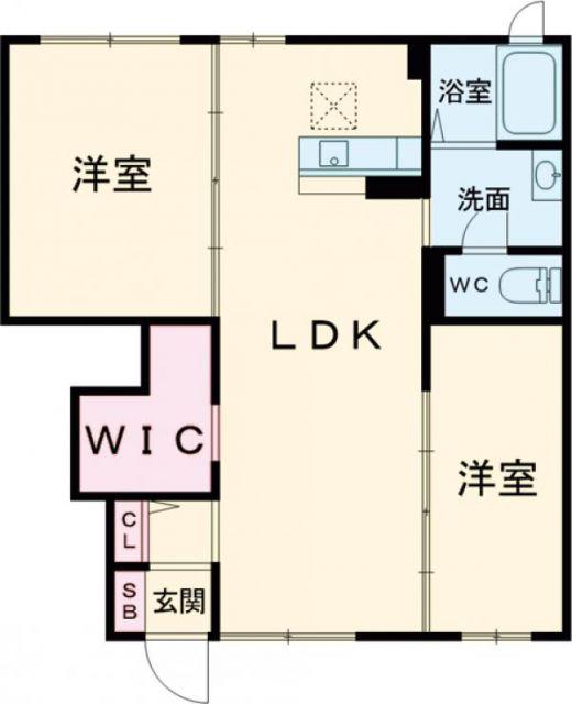 シャーメゾン宮原  A棟(2LDK/1階)の間取り写真
