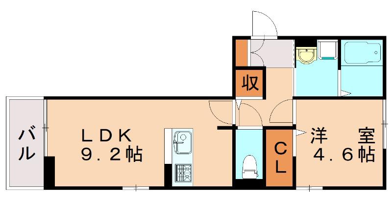 D-ROOM KASUMIII(1LDK/2階)の間取り写真