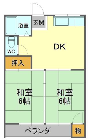 コーポ海幸(2DK/3階)の間取り写真