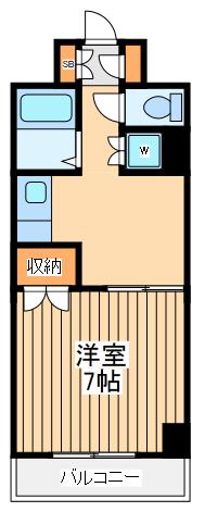 ベルローズタキモト(1DK/2階)の間取り写真