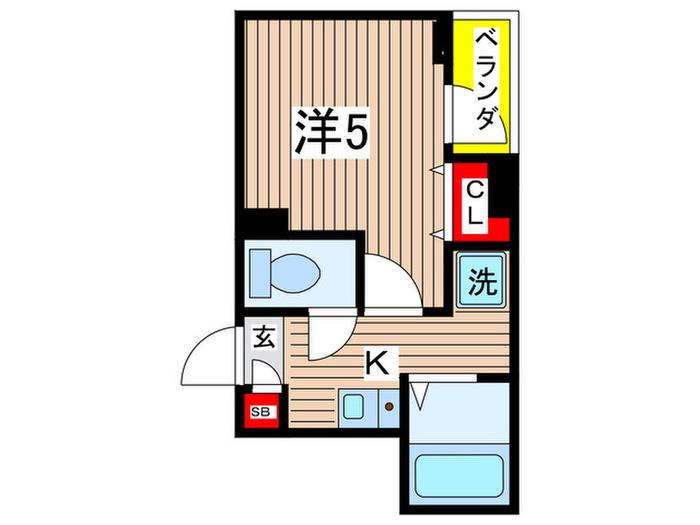 CRESCENTMOON(1K/2階)の間取り写真