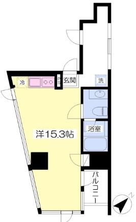 広尾ZERO(ワンルーム/9階)の間取り写真
