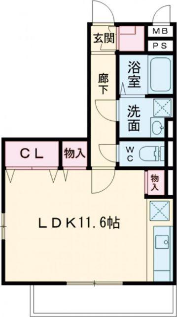 コスモシティ桜(ワンルーム/2階)の間取り写真
