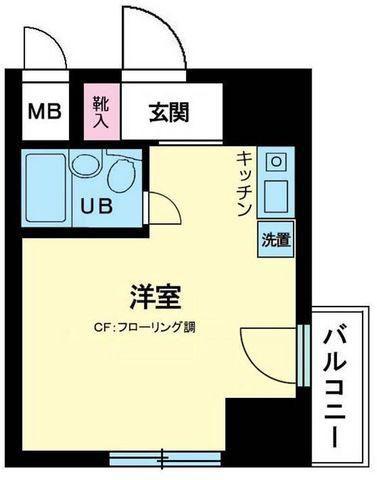 スカイコート西横浜第6(ワンルーム/9階)の間取り写真