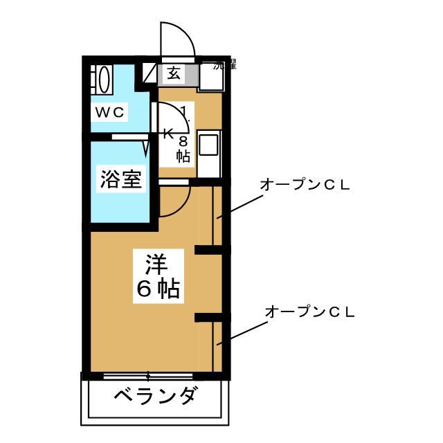 リーベンデル日吉(1K/2階)の間取り写真