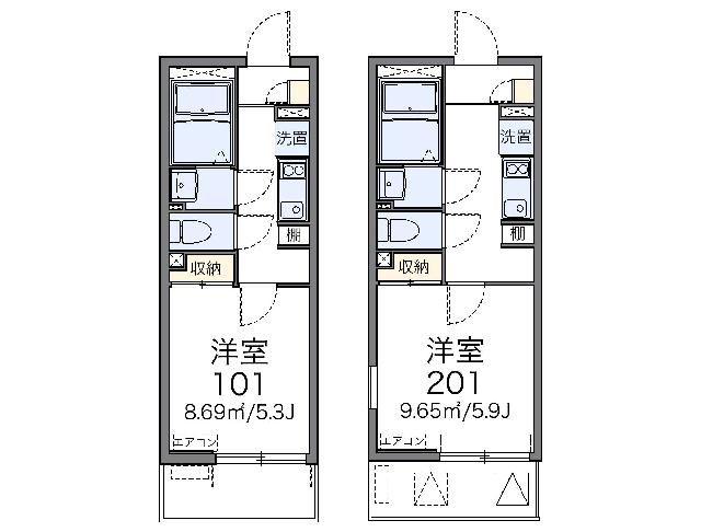 レオネクスト赤堤グランデ(1K/2階)の間取り写真