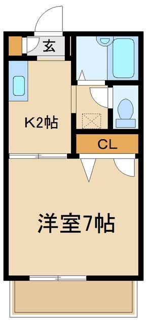 エーデルハイム1(1K/1階)の間取り写真