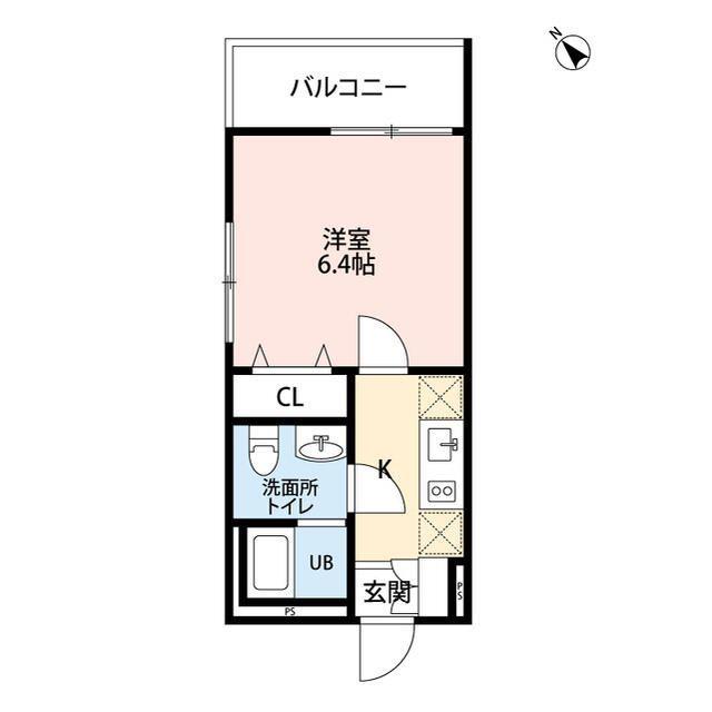ONE SKY 市ヶ尾(1K/1階)の間取り写真