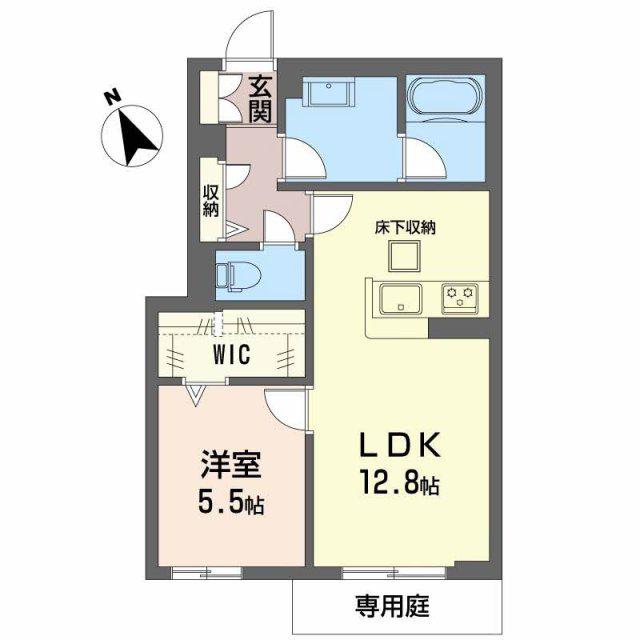 シャーメゾン岡田ハイテール(1LDK/1階)の間取り写真