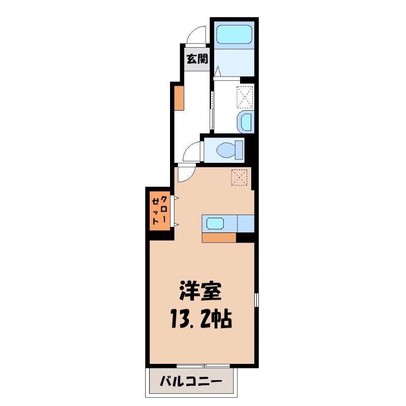 ソルジェンテB (ワンルーム/1階)の間取り写真