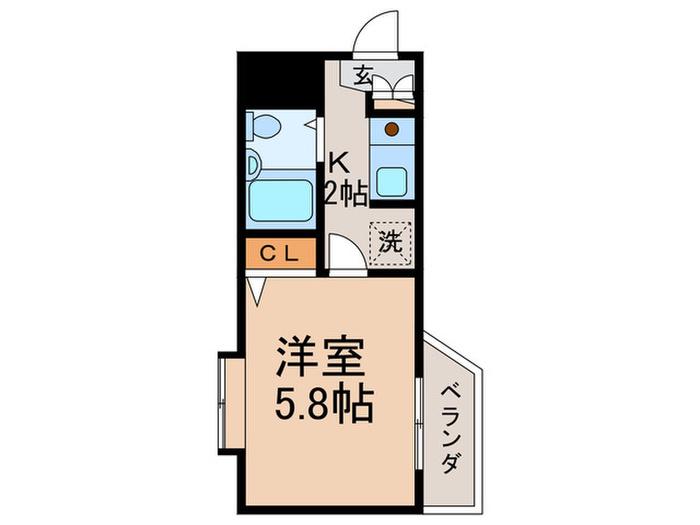 クレッセント駒場(1K/1階)の間取り写真