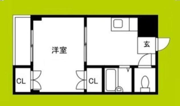 鶴見ベルダァーI番館(1DK/4階)の間取り写真