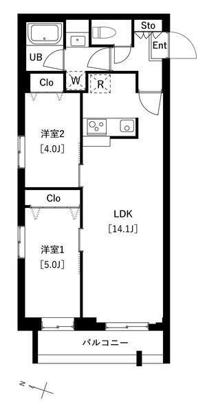 タスキプライムテラス中村橋(2LDK/3階)の間取り写真