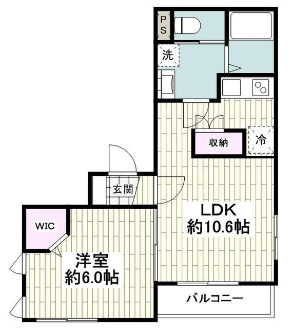 アズール鵠沼(1LDK/2階)の間取り写真