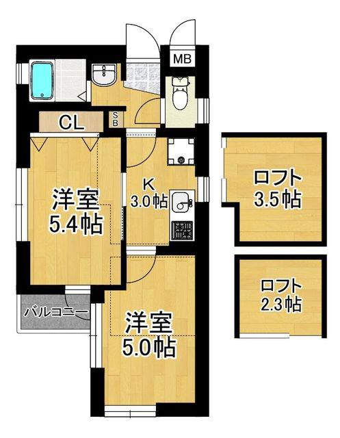 マーベラスリバレイン(2SK/4階)の間取り写真