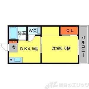 EST-1小野原(1DK/1階)の間取り写真