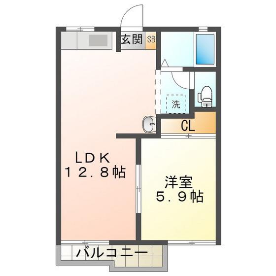 フレグランス・スズカ(1LDK/2階)の間取り写真