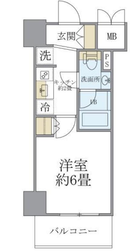 レスピール川崎(1K/11階)の間取り写真