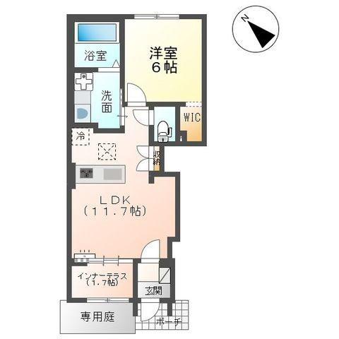 千葉市中央区大森町アパート(1LDK/1階)の間取り写真