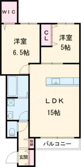 エフイー大阪狭山(2LDK/3階)の間取り写真