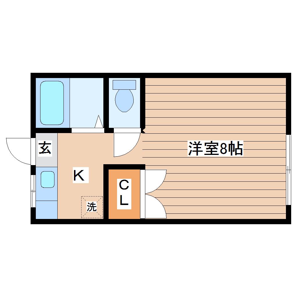 シャトレーI青山(1K/2階)の間取り写真