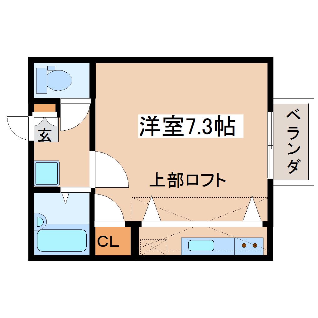 ノーブルカーム(ワンルーム/1階)の間取り写真