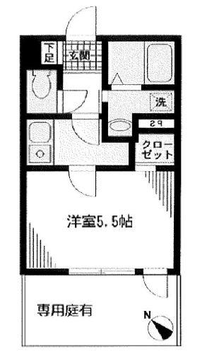 ディアコート石神井台(1K/1階)の間取り写真