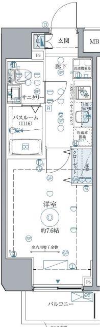 クレヴィスタ西巣鴨(1K/9階)の間取り写真