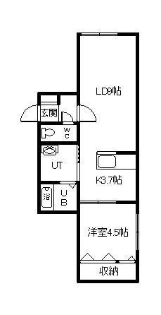 ルラーシェ豊岡5(1LDK/2階)の間取り写真