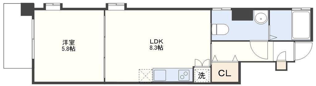 AVVIATO(1LDK/4階)の間取り写真