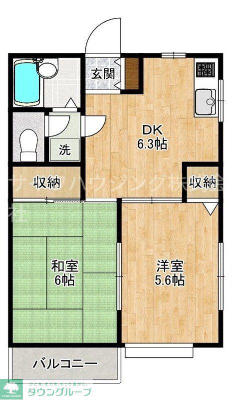 ドルチェ(2DK/2階)の間取り写真