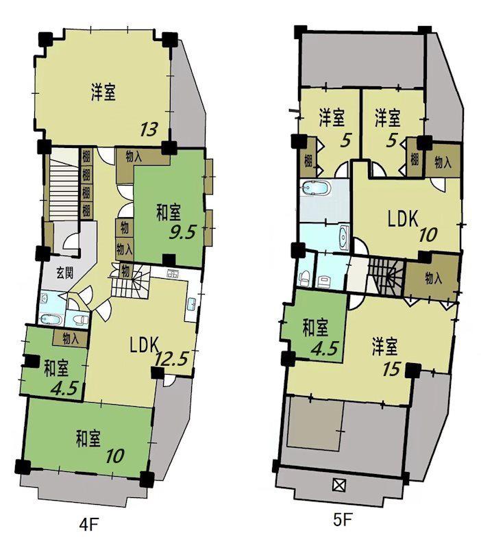 ハイツA-1(8LDK/4階)の間取り写真
