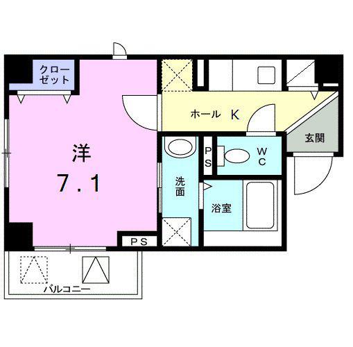プラム平間(1K/3階)の間取り写真