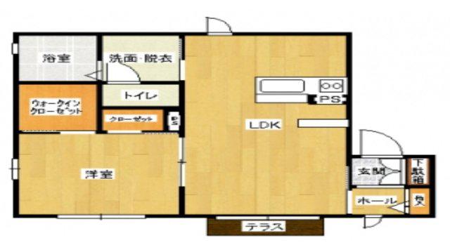 クリスタルローズ(1LDK/2階)の間取り写真