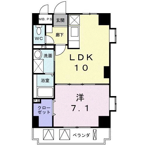 カーサ ヴェンティ(1LDK/5階)の間取り写真