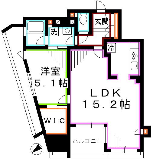 イトーピア武蔵野ブランマーク(1LDK/7階)の間取り写真