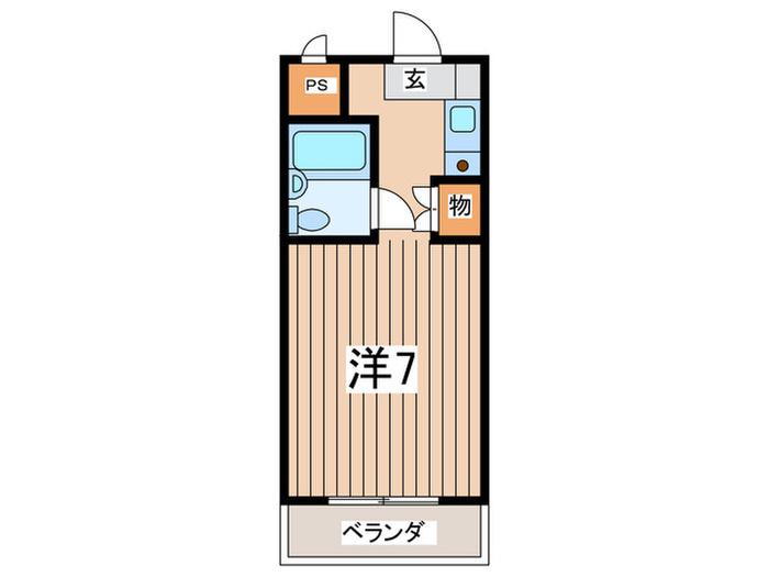 サンライズ戸塚(ワンルーム/2階)の間取り写真