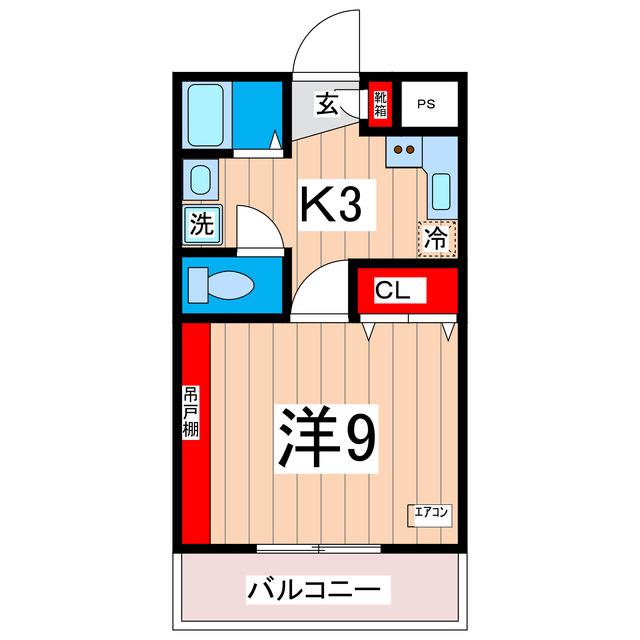 プルミエールA(1K/2階)の間取り写真