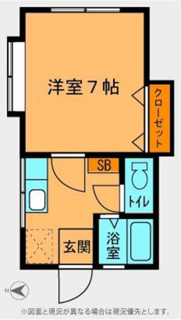 ブルク南水元(1K/2階)の間取り写真