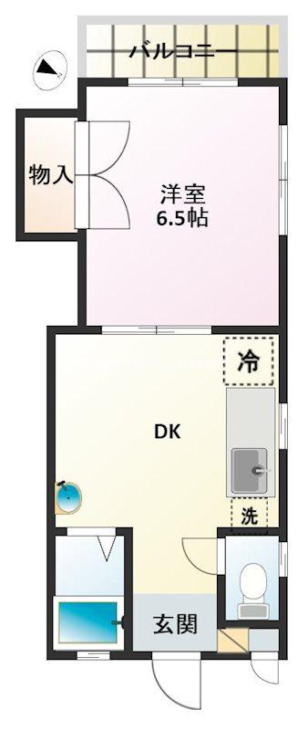 メゾン海福(1DK/3階)の間取り写真